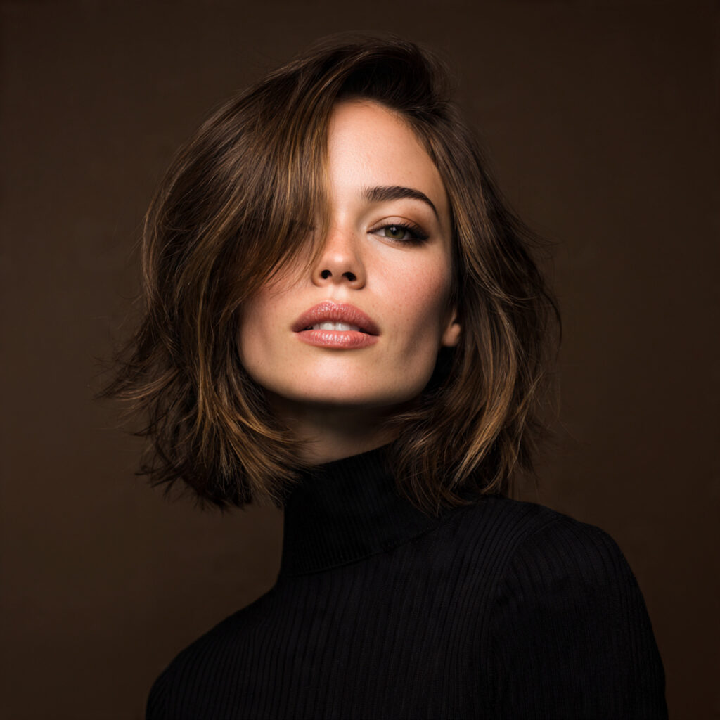 Contemporary Layered Medium Hair Aesthetic Ideas
