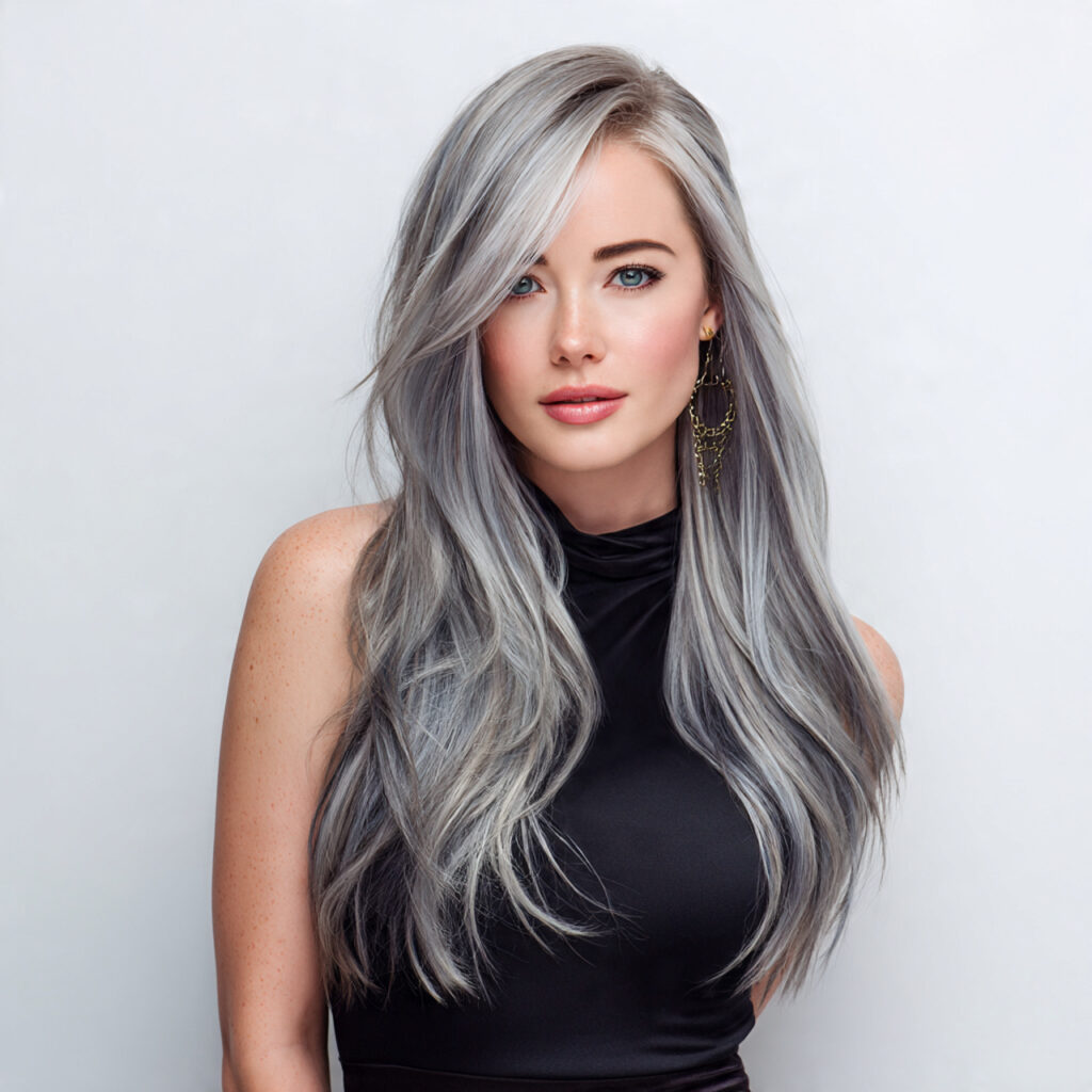 25 Elegant Hair Colors for Gray Hair Ideas for Timeless Beauty 10 Steel Gray Highlights Ideas