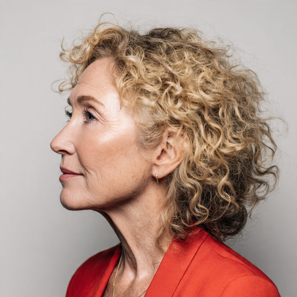 Tapered Curly Silhouette Idea