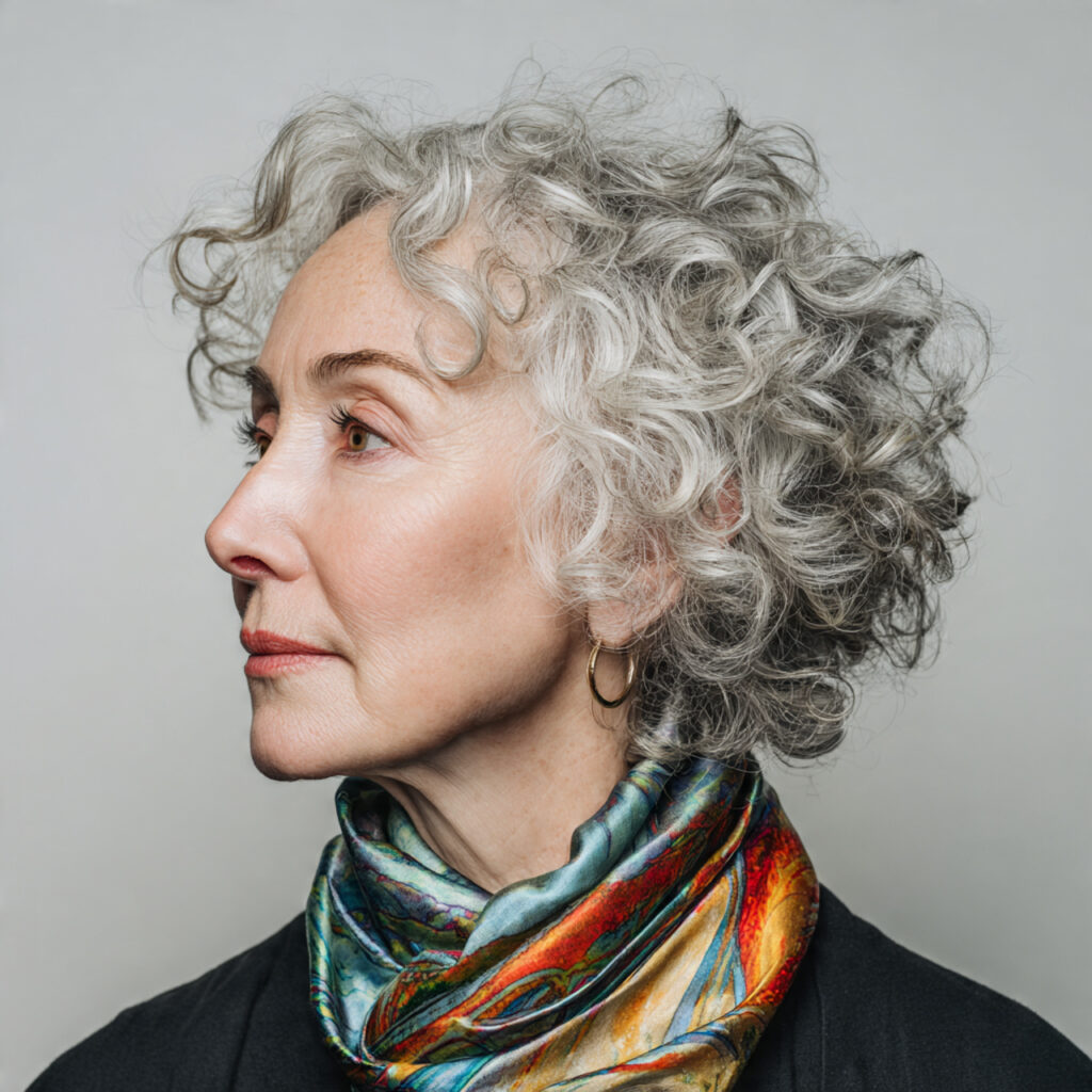 Elegant Gray Curly Look Idea