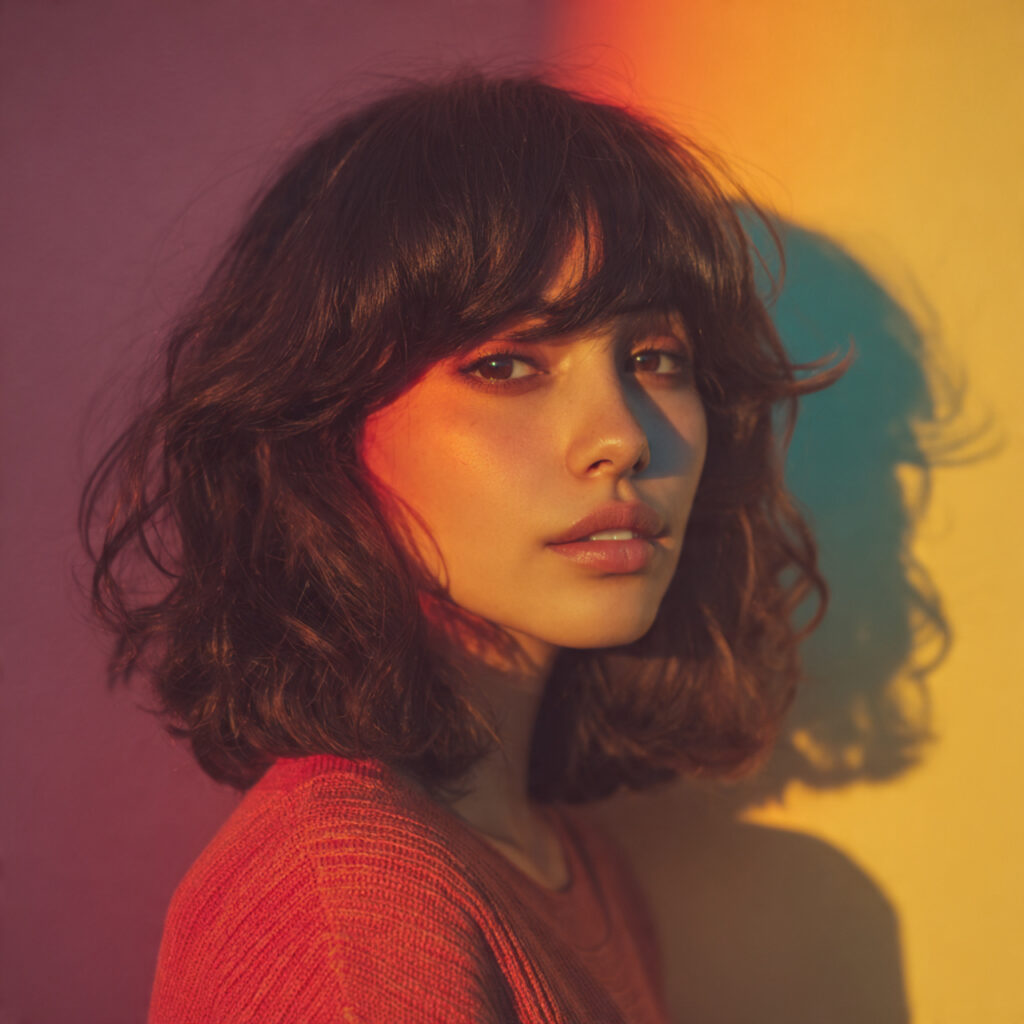 Soft Fringe Medium Hairstyle Ideas