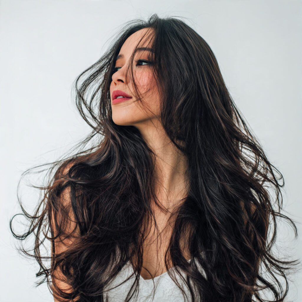 Long Flowing Hairstyle for Thick Hair Ideas