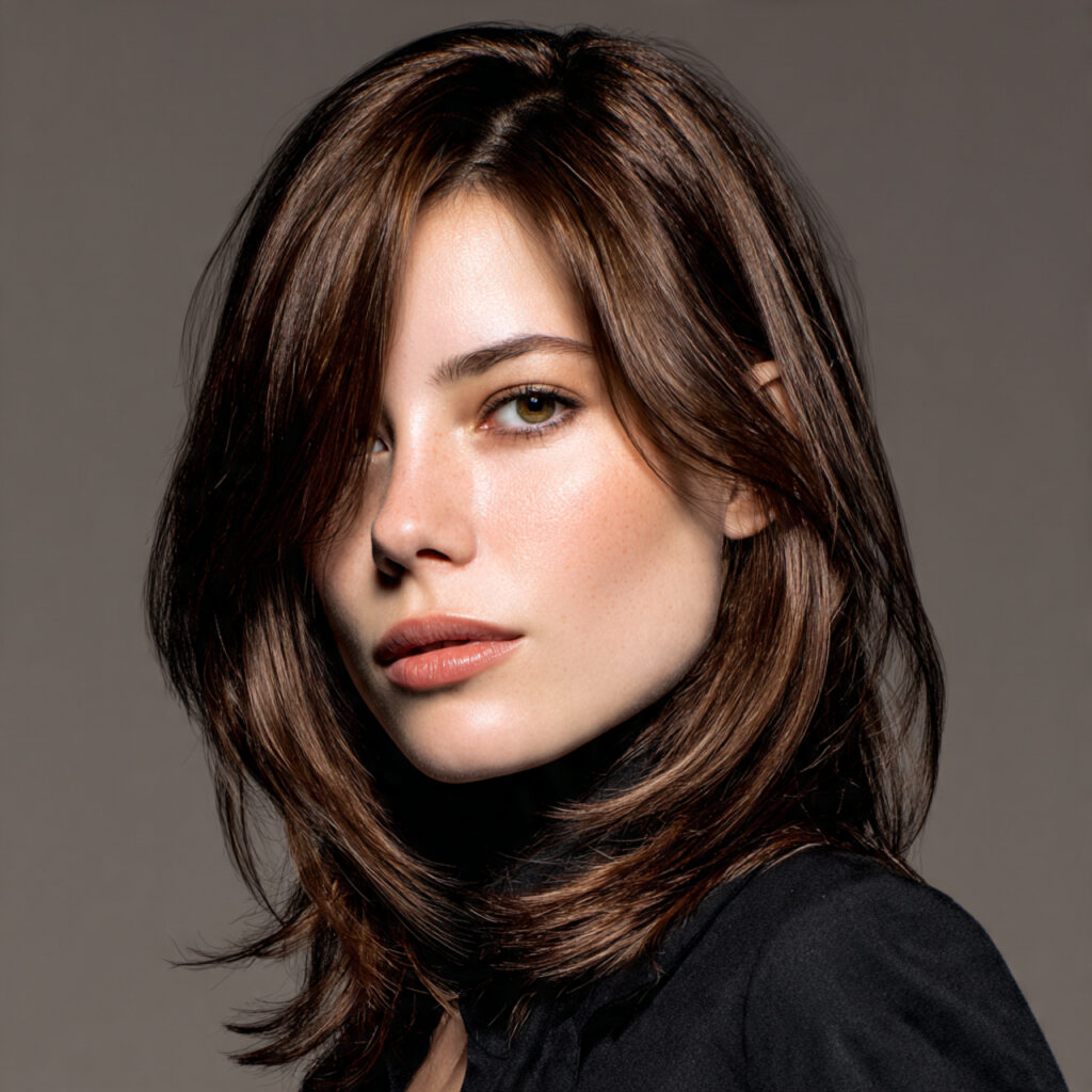 Sleek Layered Medium Hair Aesthetic Ideas
