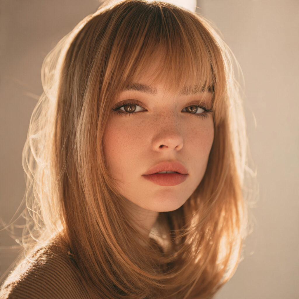Wispy Bangs Hairstyle Ideas for Straight Hair