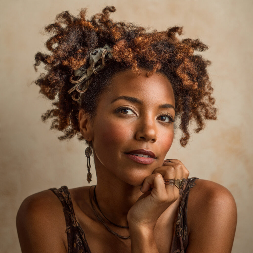 Natural Hair Claw Clip Hairstyle Idea