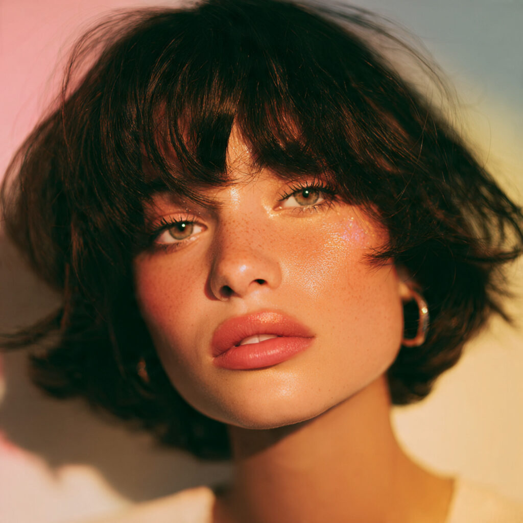 Short shag with curtain bangs ideas