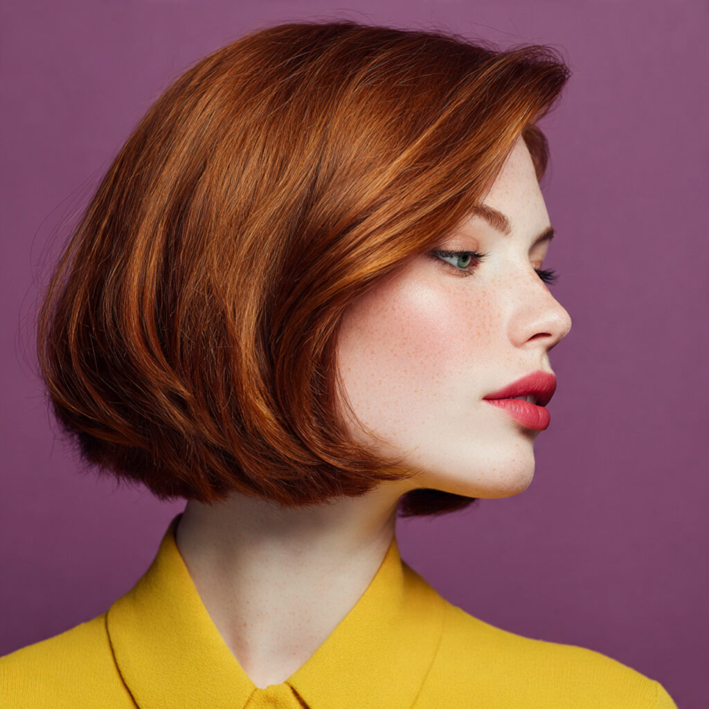 Chin-Length Hairstyle Ideas with Side Part