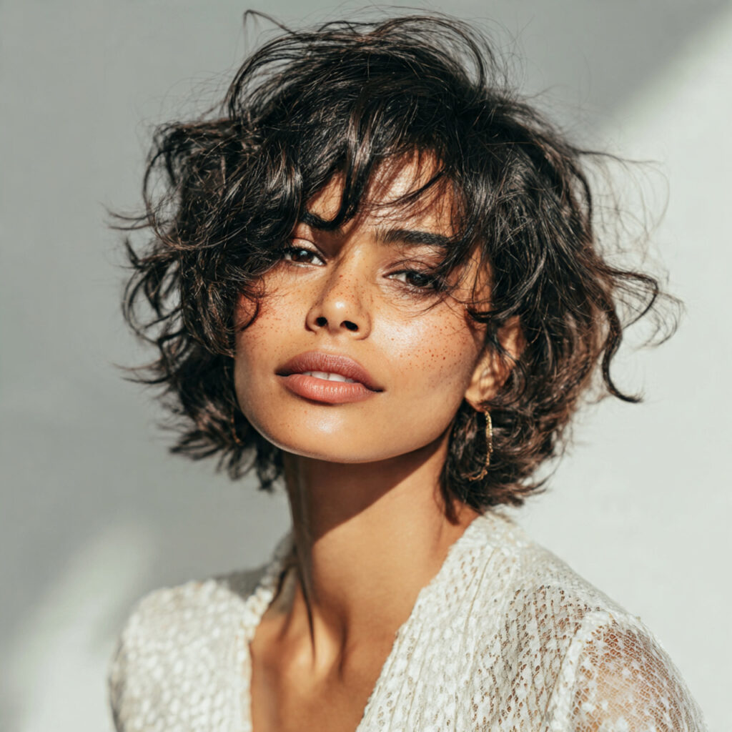 Chin Length Hairstyle Ideas with Natural Texture