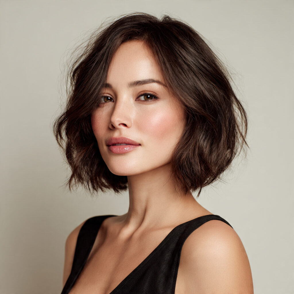 Chin-Length Hairstyle Ideas with Face-Framing Layers