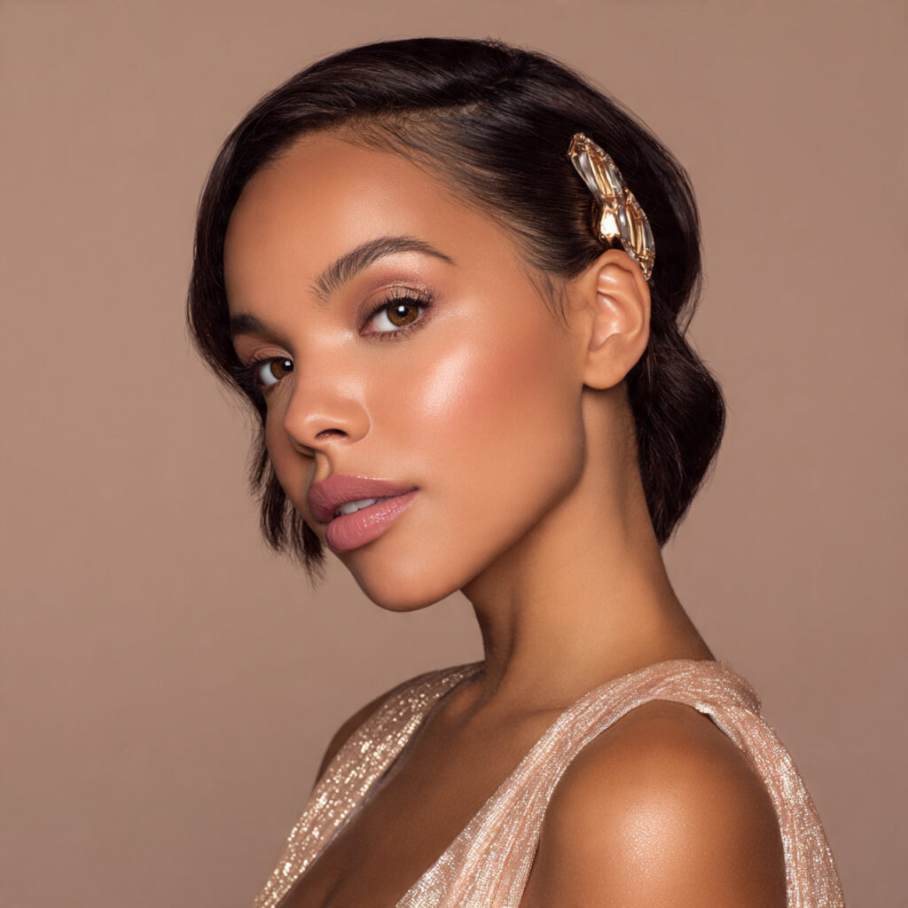 Soft Glam Claw Clip Hairstyle Idea