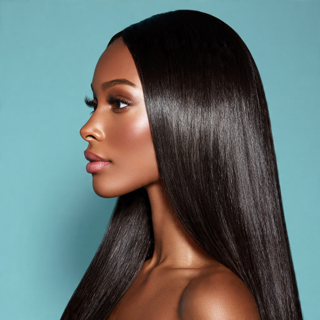 Jet Black Glossy Hair Color Ideas