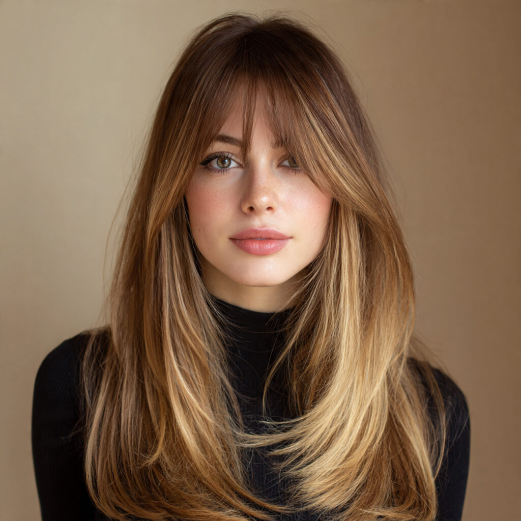 Long Curtain Bangs Haircut Ideas