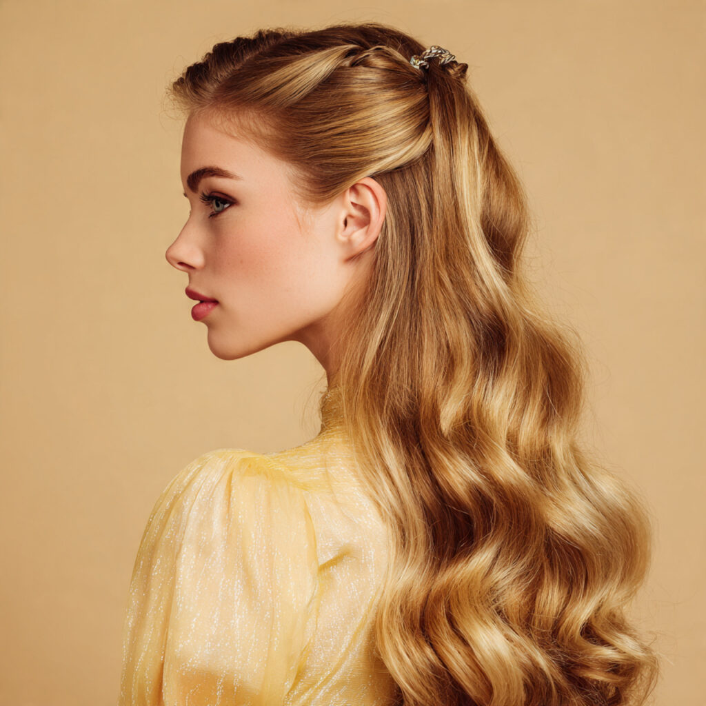 Long Hair Claw Clip Hairstyle Idea