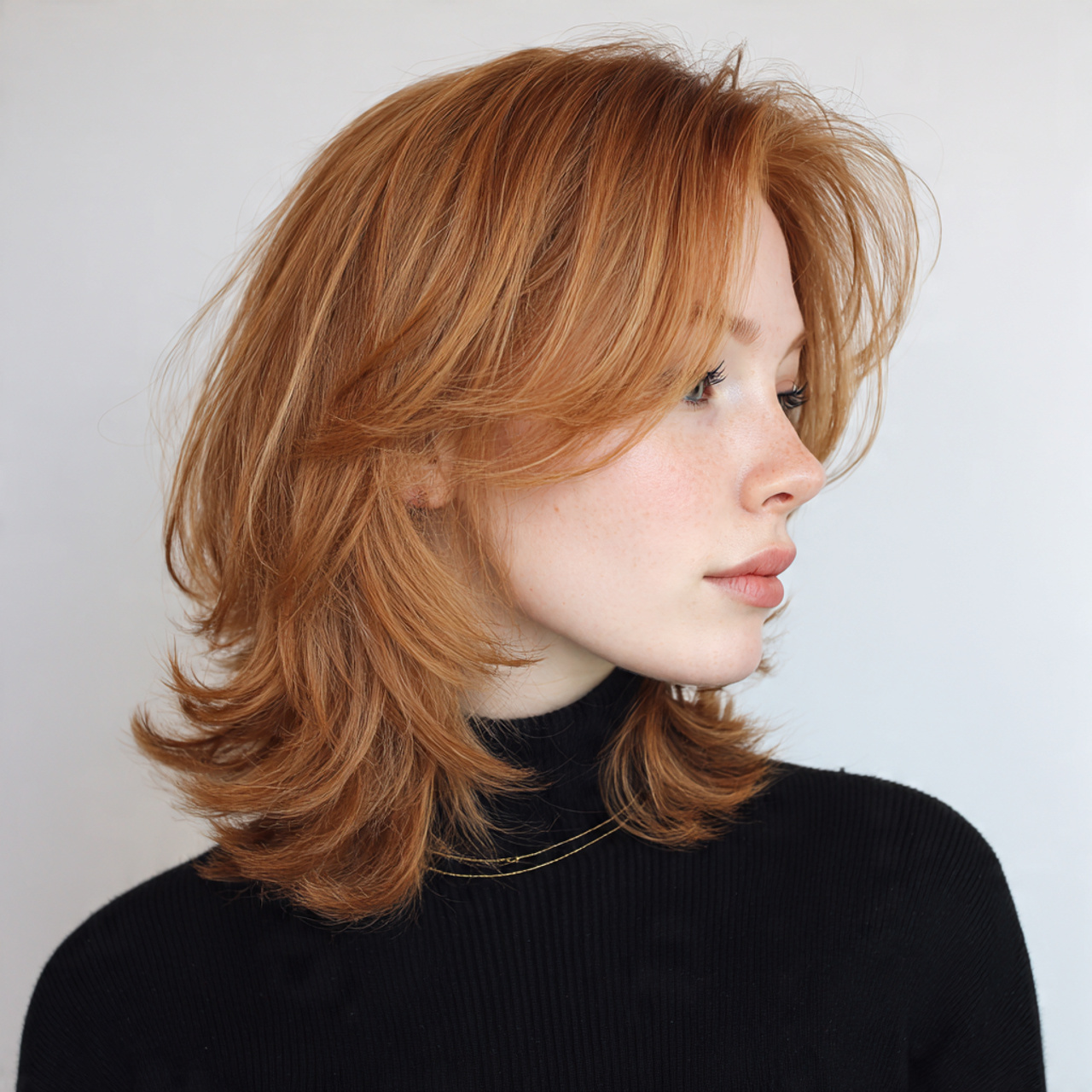 Layered medium hair aesthetic