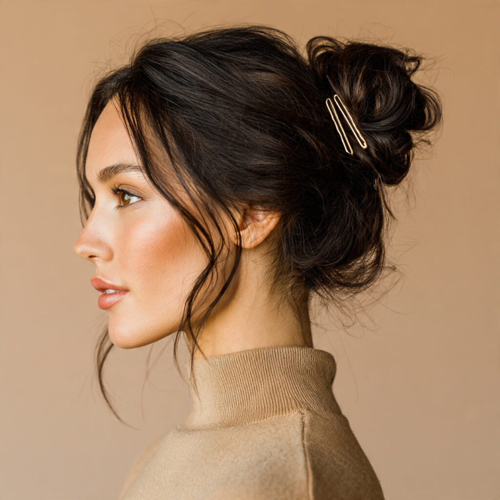 Relaxed Updo Claw Clip Hairstyle Idea