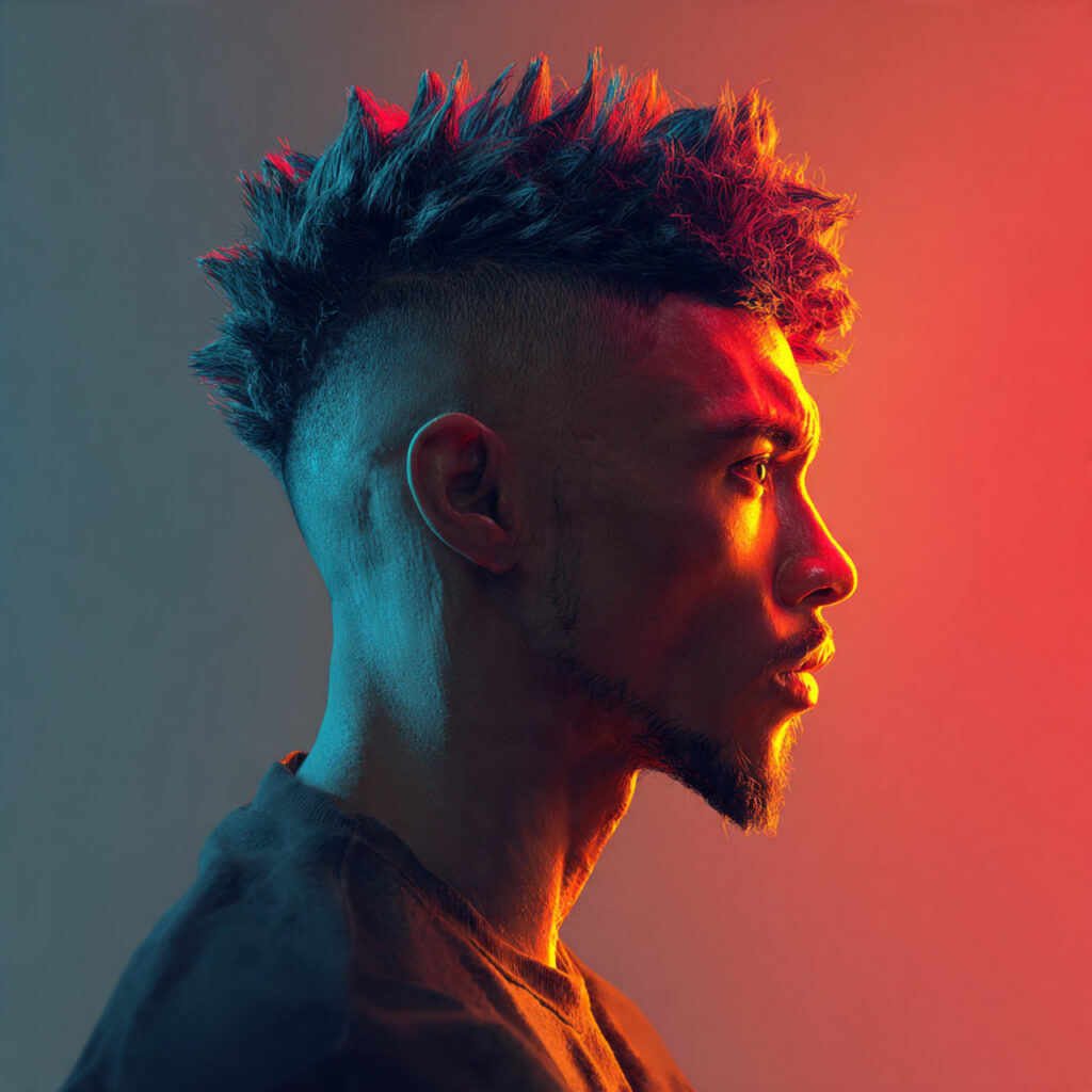 High Taper Fade with Spiky Look Idea
