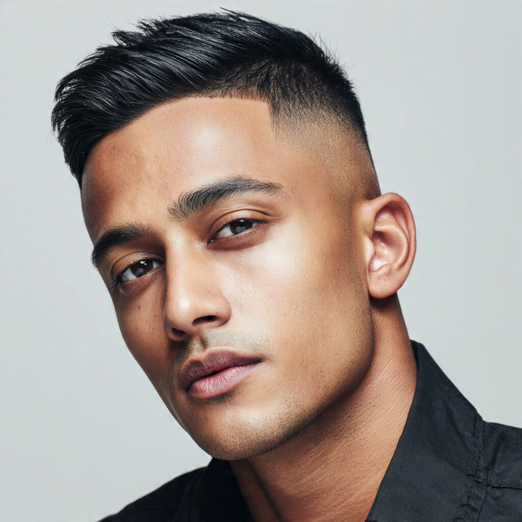 High Taper Fade with Straight Hair Idea