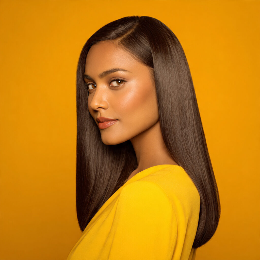 Straight Hair with Side Part Ideas
