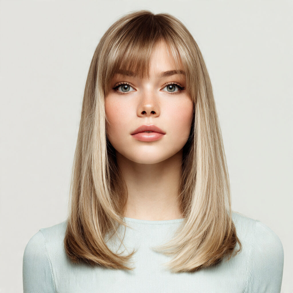 Straight Hair with Face-Framing Layers Ideas