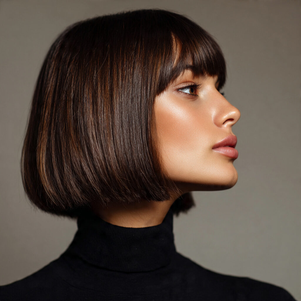 Straight Chin-Length Hairstyle Ideas