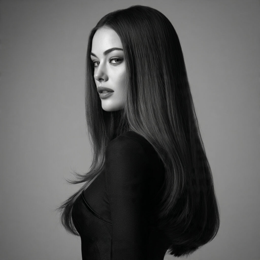 Long Hair With Clean Lines Ideas