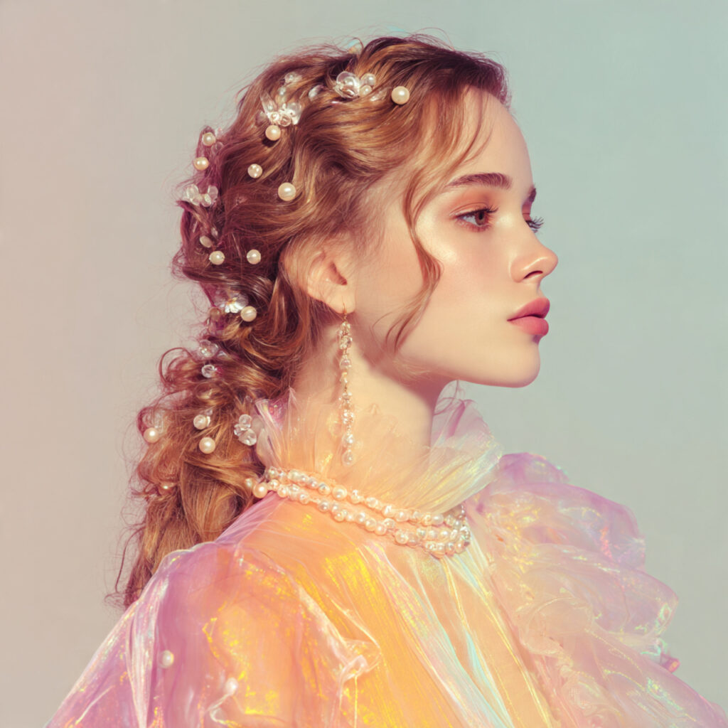 Pearl Accessorized Eid Hairstyles Ideas