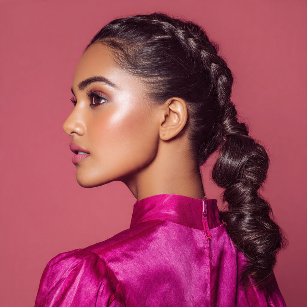 Twisted Low Ponytail Eid Hairstyles Ideas