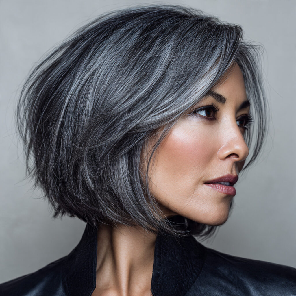 Dark Root Gray Blend Idea