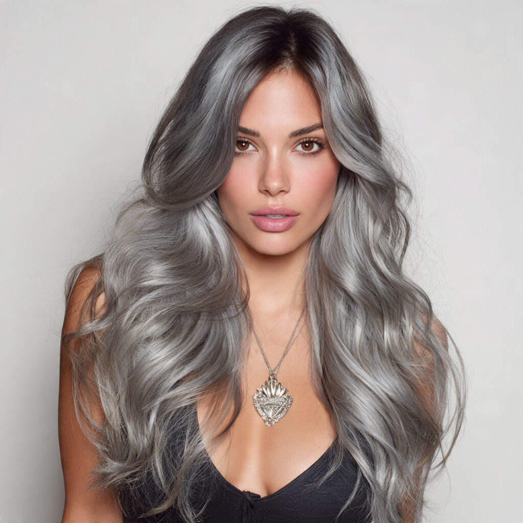 Silver Balayage Blending Idea