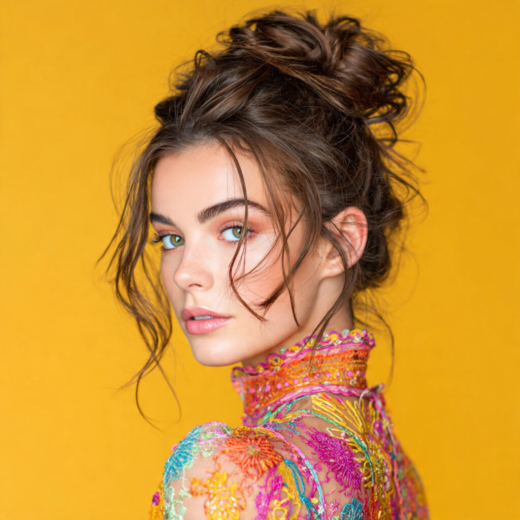 Textured Messy Bun Eid Hairstyles Ideas