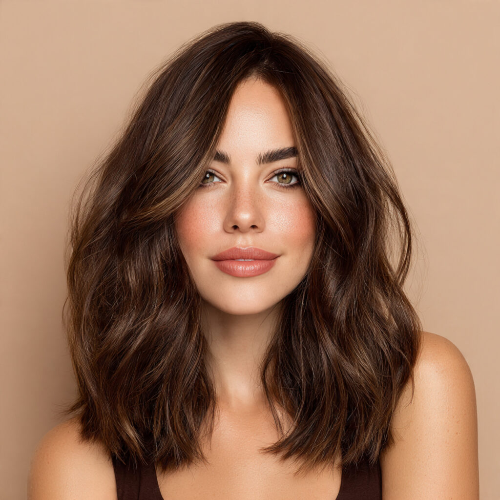 Face-Framing Brunette Highlights Ideas