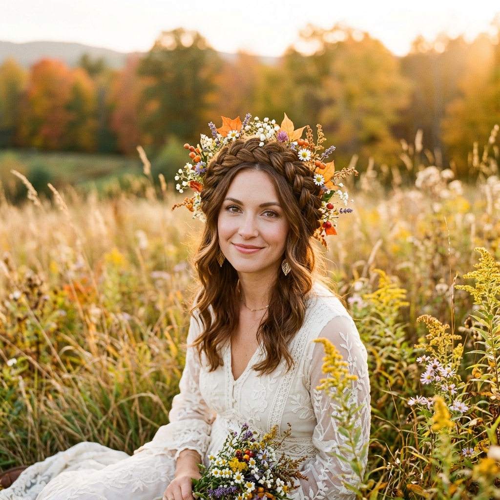 Boho Braided Crown Ideas for Autumn